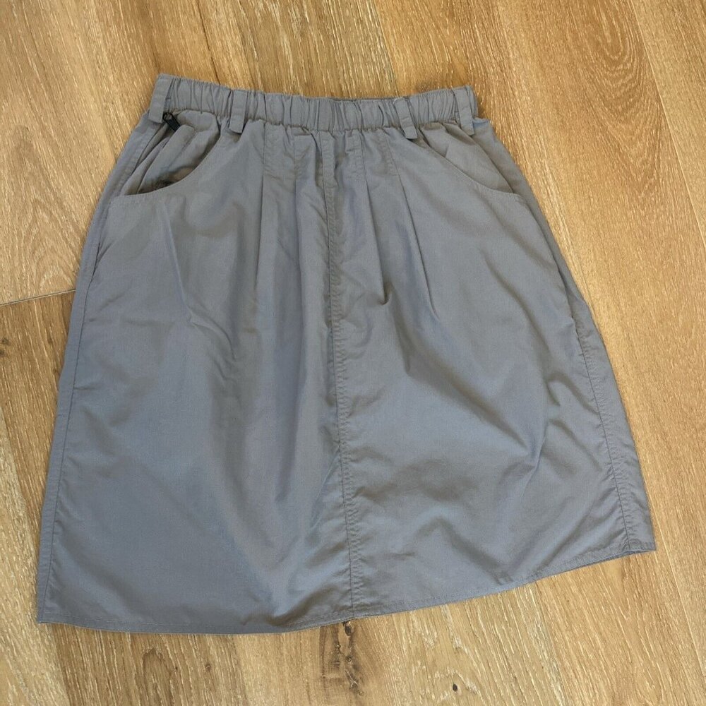 Women’s Gray Elastic-Waist Casual Skirt